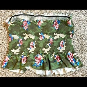 Junior/Miss girly camouflage tube top, Size Large.